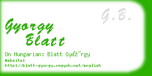 gyorgy blatt business card